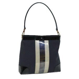 GUCCI Shoulder Bag Canvas Black White Auth